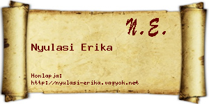 Nyulasi Erika névjegykártya